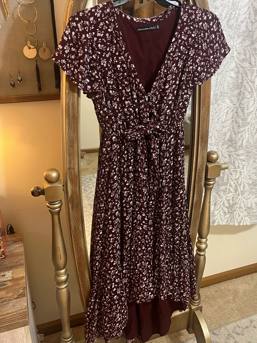 Abercrombie & Fitch Wine Floral Dress